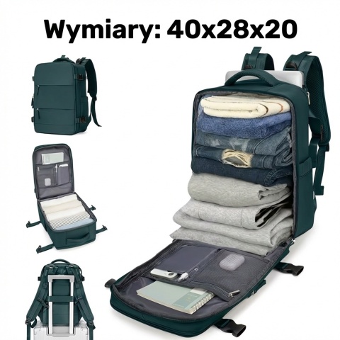 Plecak Podróżny 40x30x20 Bagaż Podręczny Wizzair Ryanair – Ciemnoniebieski
